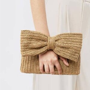 Commense Elegant Straw Bowknot Clutch